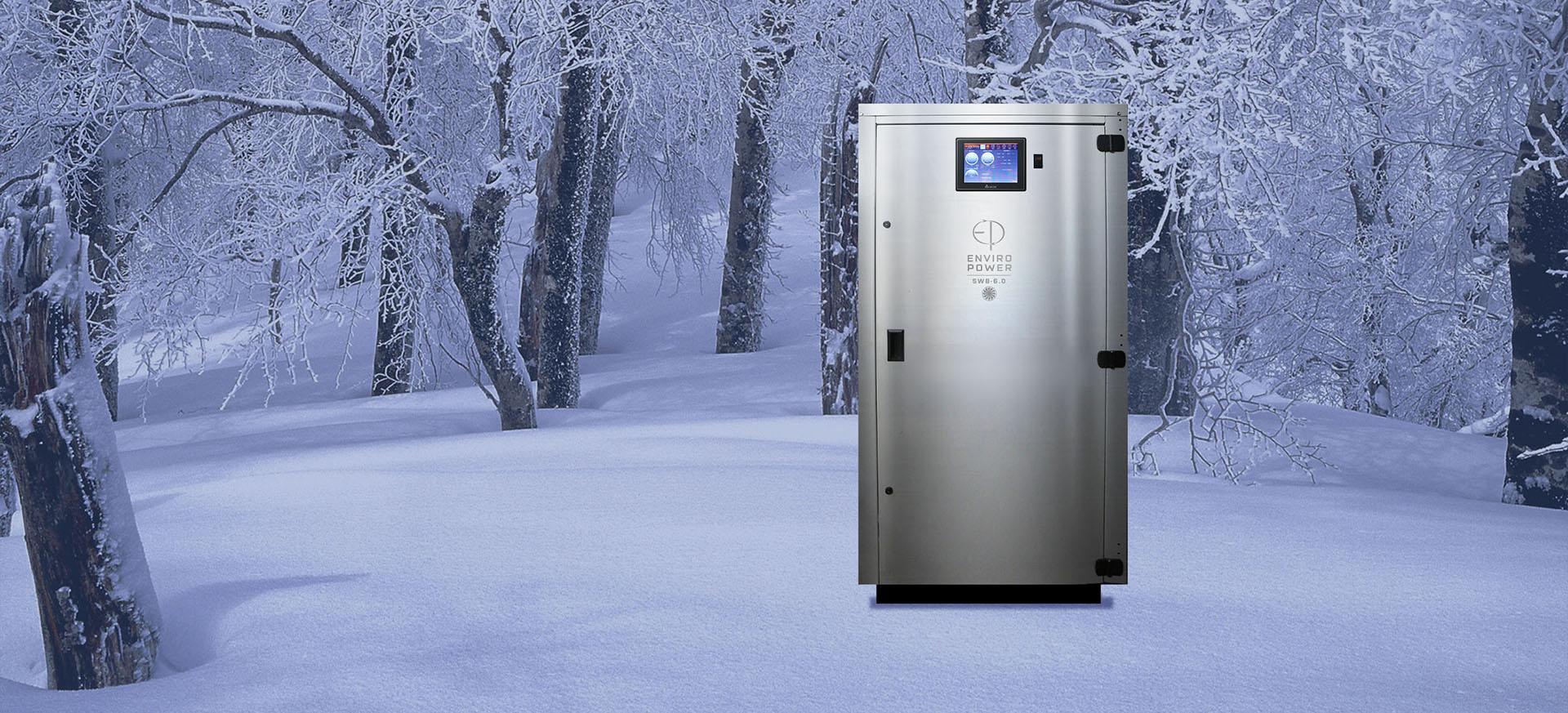 SmartWatt Boiler SmartWatt Boiler combined heat and power solution in winter forest.